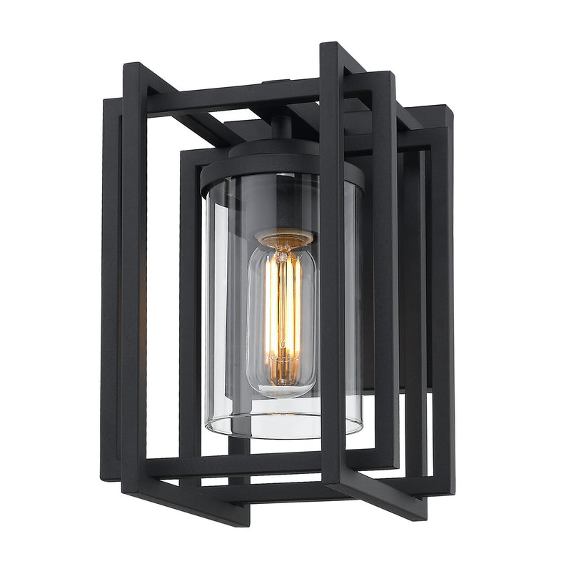 Golden - 6071-OWS NB-CLR - One Light Outdoor Wall Sconce - Tribeca NB - Natural Black