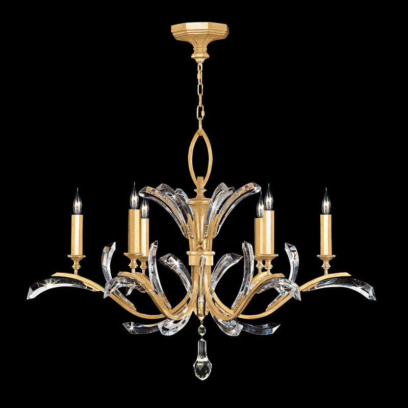 Fine Art - 702440-SF3 - Six Light Chandelier - Beveled Arcs - Gold Leaf