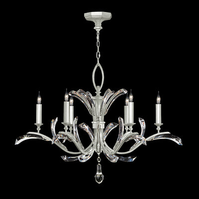 Fine Art - 702440-SF4 - Six Light Chandelier - Beveled Arcs - Silver Leaf