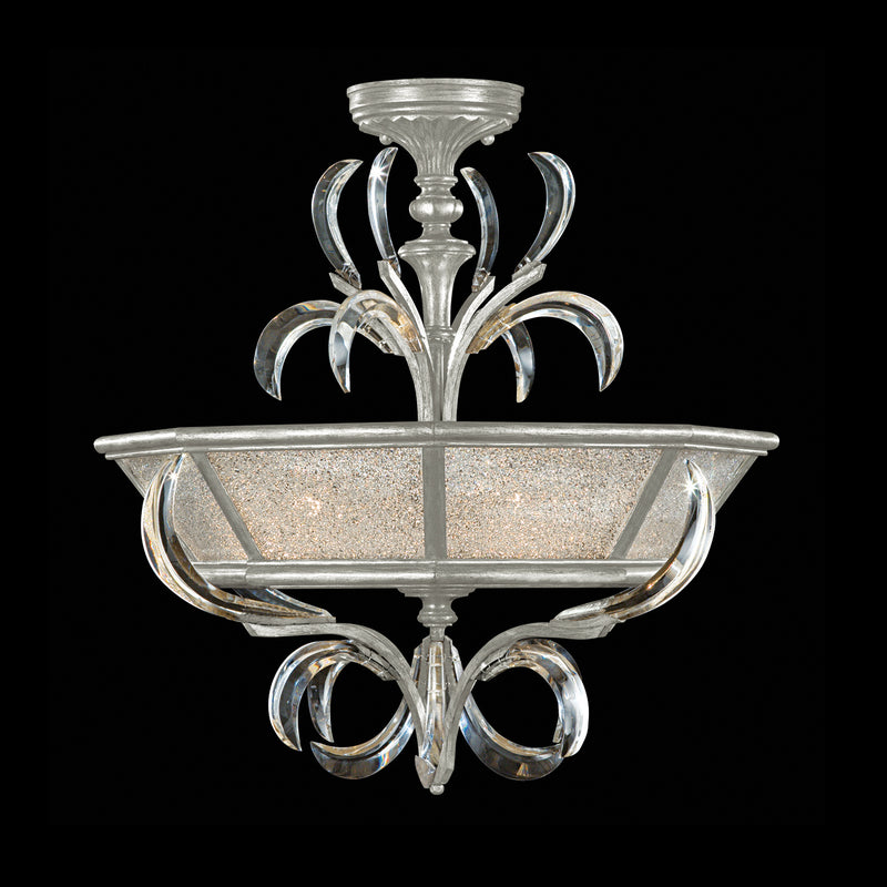 Fine Art - 704340-SF4 - Three Light Semi-Flush Mount - Beveled Arcs - Silver Leaf