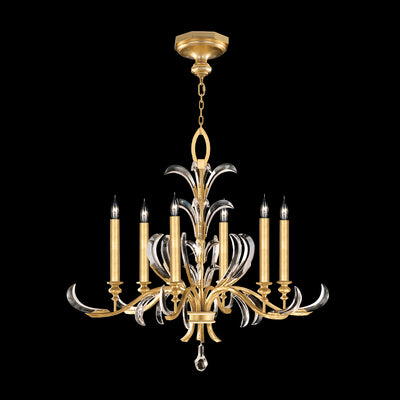 Fine Art - 739140-SF3 - Six Light Chandelier - Beveled Arcs - Gold Leaf