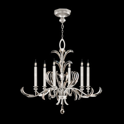 Fine Art - 739140-SF4 - Six Light Chandelier - Beveled Arcs - Silver Leaf