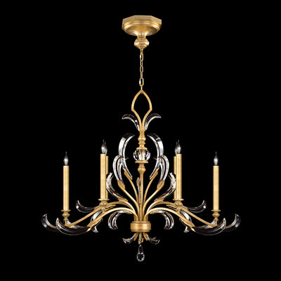 Fine Art - 739240-SF3 - Six Light Chandelier - Beveled Arcs - Gold Leaf