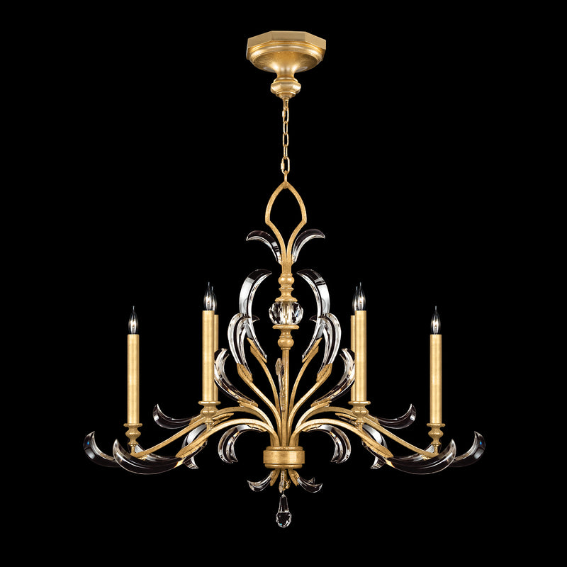 Fine Art - 739240-SF3 - Six Light Chandelier - Beveled Arcs - Gold Leaf