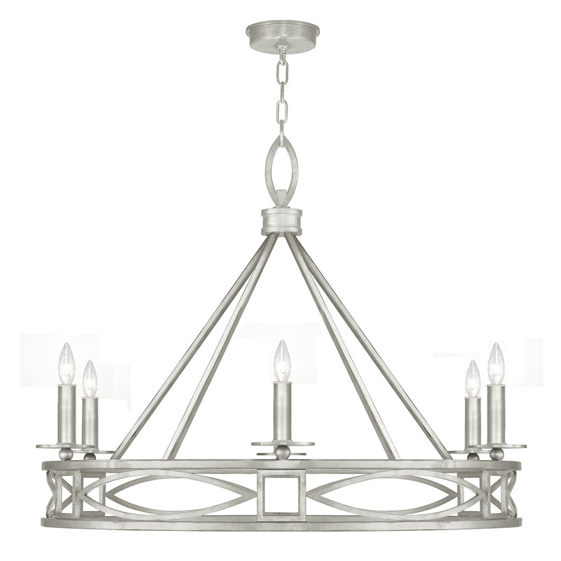 Fine Art - 887640-SF4 - Six Light Chandelier - Cienfuegos - Silver Leaf