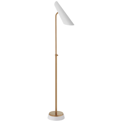 Visual Comfort Signature - ARN 1401HAB-WHT - LED Floor Lamp - Franca - Hand-Rubbed Antique Brass with White Shade