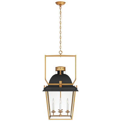 Visual Comfort Signature - CHC 5109BLK/AB-CG - Four Light Lantern - Coventry - Matte Black and Antique-Burnished Brass