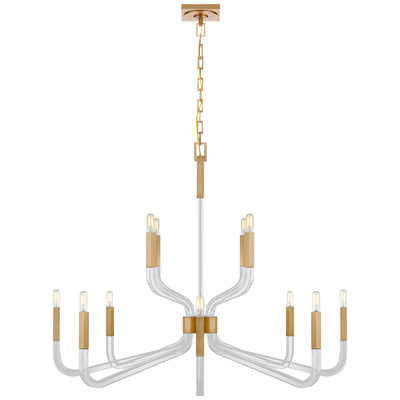 Visual Comfort Signature - CHC 5904AB/CG - 12 Light Chandelier - Reagan - Antique-Burnished Brass and Crystal