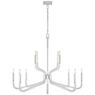 Visual Comfort Signature - CHC 5904PN/CG - 12 Light Chandelier - Reagan - Polished Nickel and Crystal