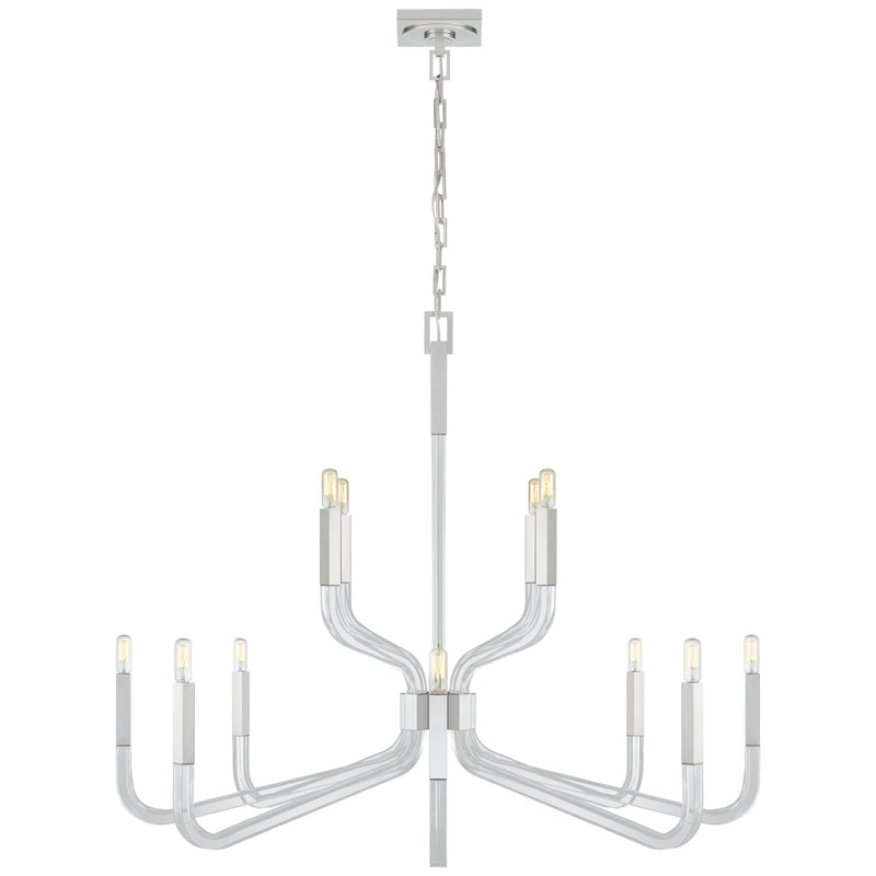 Visual Comfort Signature - CHC 5904PN/CG - 12 Light Chandelier - Reagan - Polished Nickel and Crystal