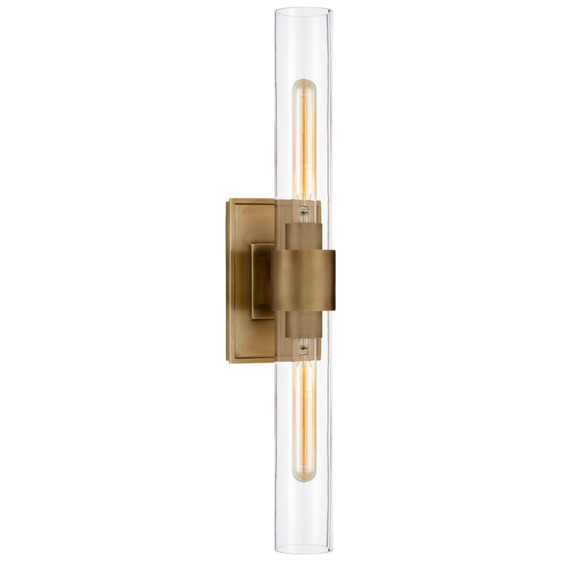 Visual Comfort Signature - S 2164HAB-CG - Two Light Wall Sconce - Presidio - Hand-Rubbed Antique Brass