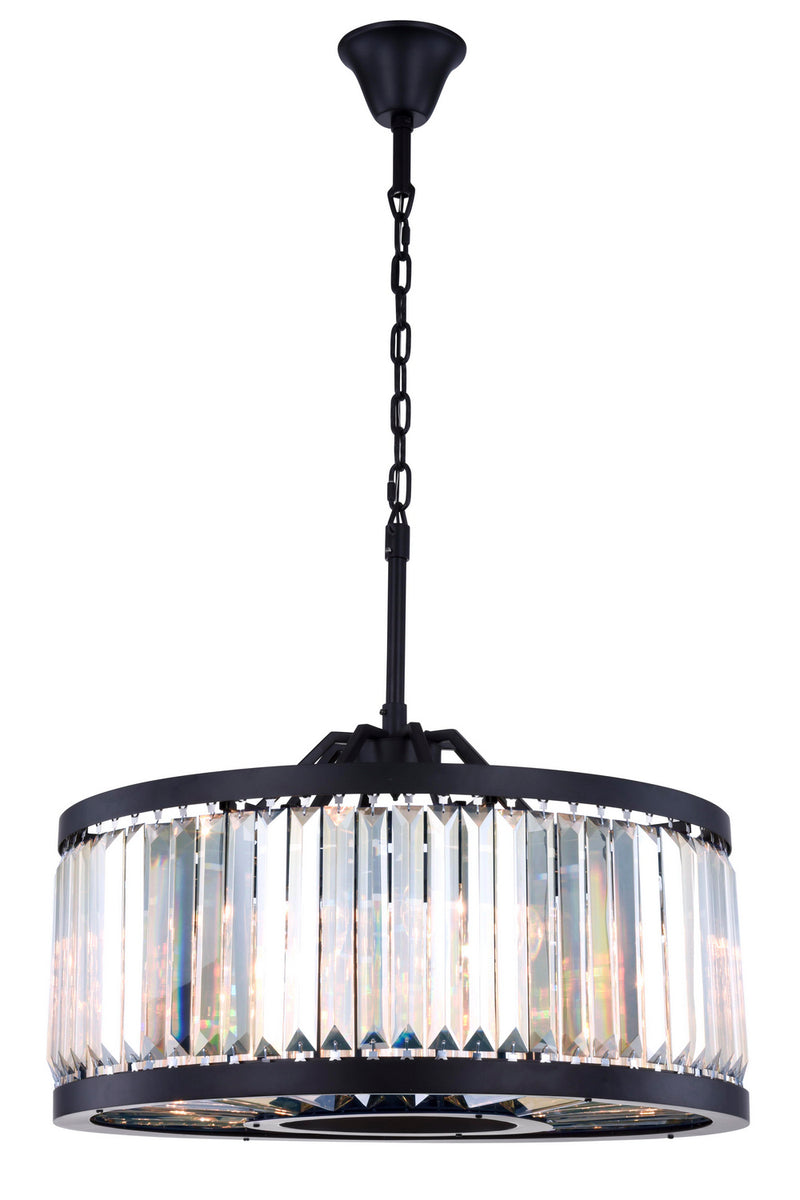Elegant Lighting - 1233D28MB/RC - Eight Light Chandelier - Chelsea - Matte Black