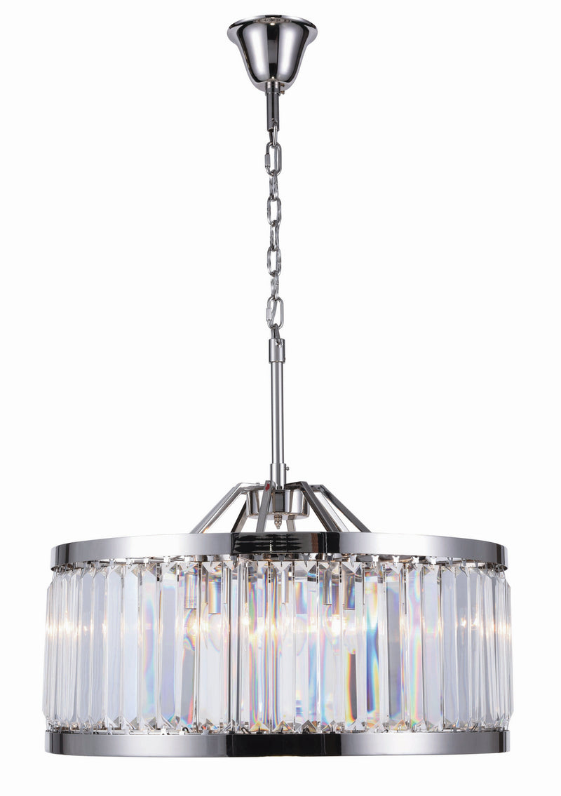 Elegant Lighting - 1233D28PN/RC - Eight Light Chandelier - Chelsea - Polished Nickel