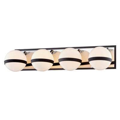 Troy Lighting - B7484 - Four Light Vanity - Ace - Carbide Blk With Polished Nickel