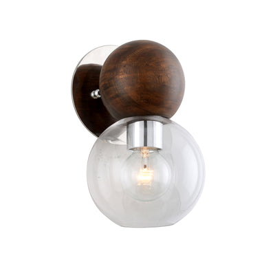 Troy Lighting - B7671-SS - One Light Wall Sconce - Arlo - Polished Ss And Natural Acacia