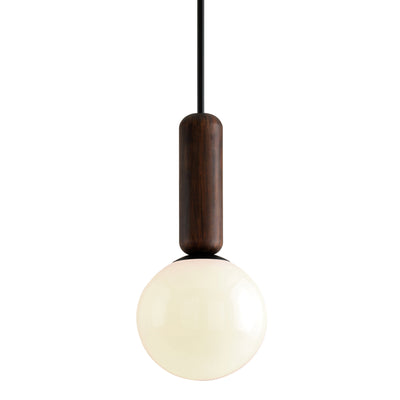 Troy Lighting - F7665 - One Light Pendant - Ensign - Black And Natural Acacia