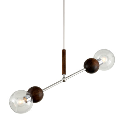 Troy Lighting - F7677 - Two Light Linear Pendant - Arlo - Polished Ss And Natural Acacia