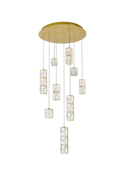 Elegant Lighting - 3500D9G - LED Pendant - Polaris - Gold