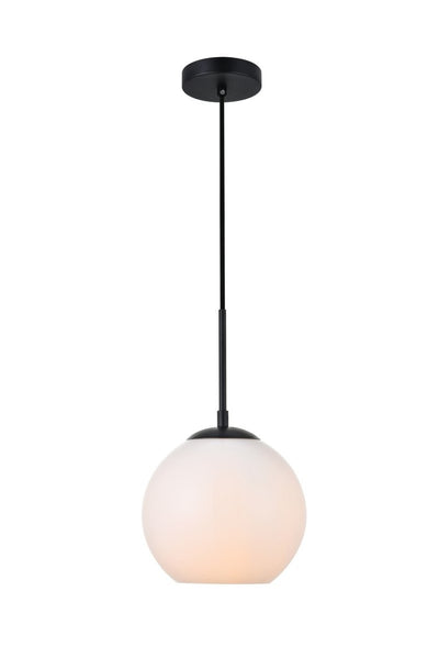 Elegant Lighting - LD2207BK - One Light Pendant - BAXTER - Black And Frosted White