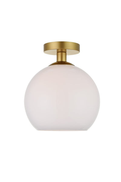 Elegant Lighting - LD2211BR - One Light Flush Mount - BAXTER - Brass And Frosted White