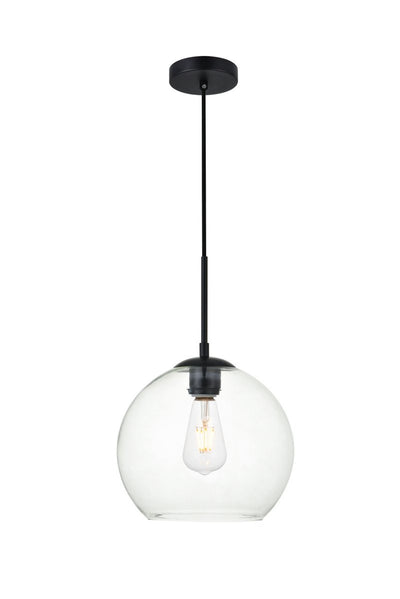 Elegant Lighting - LD2212BK - One Light Pendant - BAXTER - Black And Clear