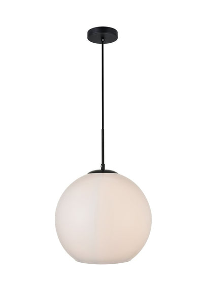 Elegant Lighting - LD2217BK - One Light Pendant - BAXTER - Black And Frosted White