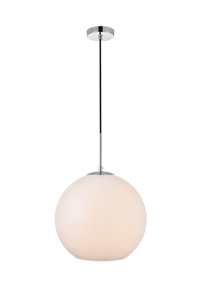 Elegant Lighting - LD2217C - One Light Pendant - BAXTER - Chrome And Frosted White