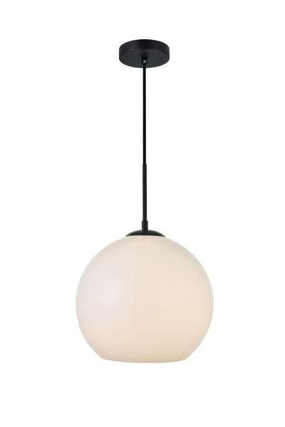 Elegant Lighting - LD2225BK - One Light Pendant - BAXTER - Black And Frosted White