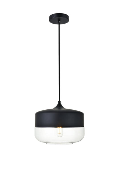 Elegant Lighting - LD2243BK - One Light Pendant - ASHWELL - Black And Clear
