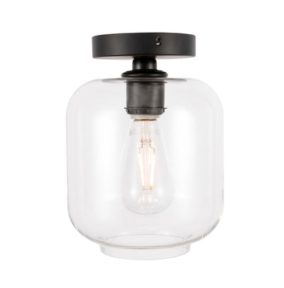 Elegant Lighting - LD2270BK - One Light Flush Mount - Collier - Black And Clear Glass
