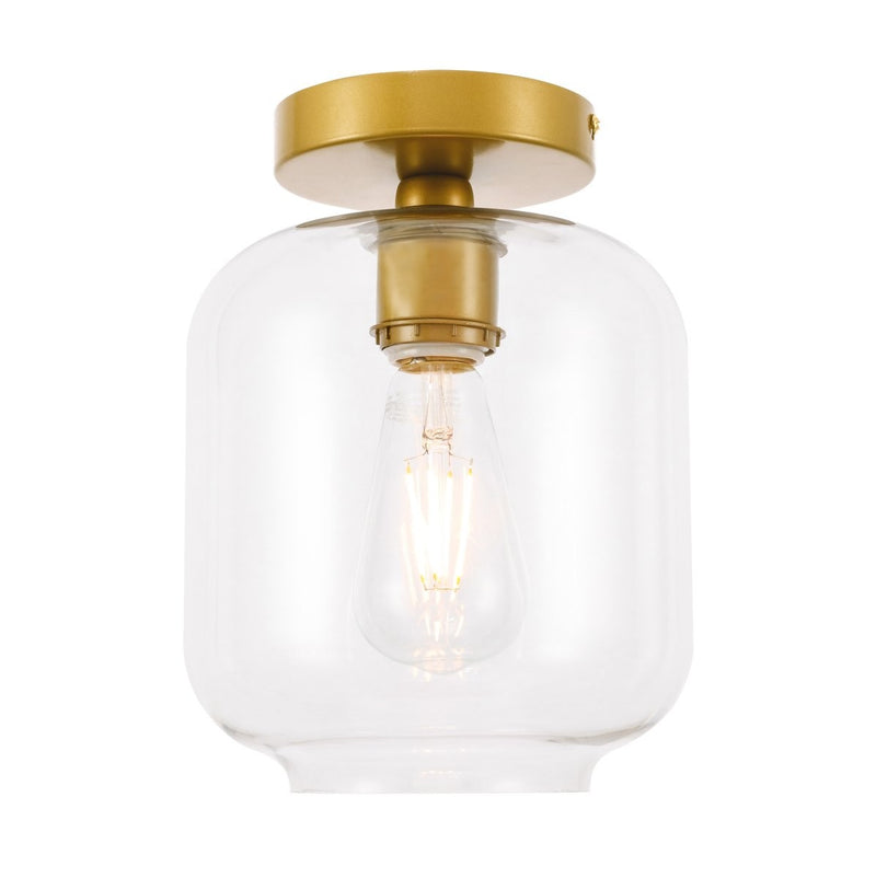 Elegant Lighting - LD2270BR - One Light Flush Mount - Collier - Brass And Clear Glass