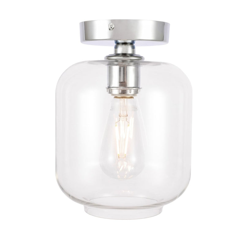Elegant Lighting - LD2270C - One Light Flush Mount - Collier - Chrome And Clear Glass