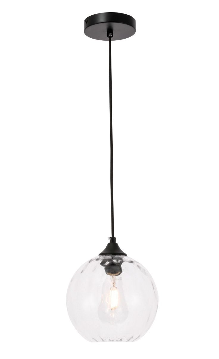 Elegant Lighting - LD2281 - One Light Pendant - Cashel - Black And Clear Glass