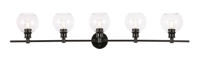 Elegant Lighting - LD2326BK - Five Light Wall Sconce - Collier - Black And Clear Glass