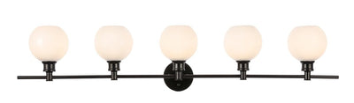 Elegant Lighting - LD2327BK - Five Light Wall Sconce - Collier - Black And Frosted White Glass
