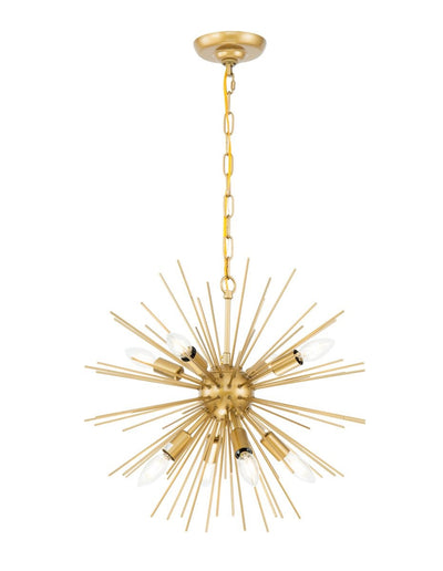 Elegant Lighting - LD5036D20BR - Eight Light Pendant - Timber - Brass