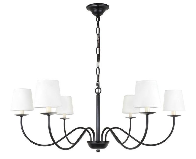 Elegant Lighting - LD6103D37BK - Six Light Chandelier - Eclipse - Black