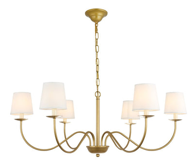 Elegant Lighting - LD6103D37BR - Six Light Chandelier - Eclipse - Brass