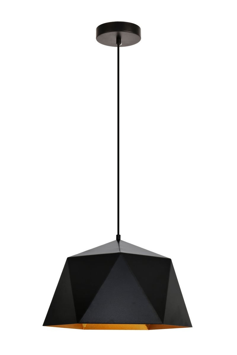 Elegant Lighting - LDPD2081 - One Light Pendant - Arden - Black And Golden Inside