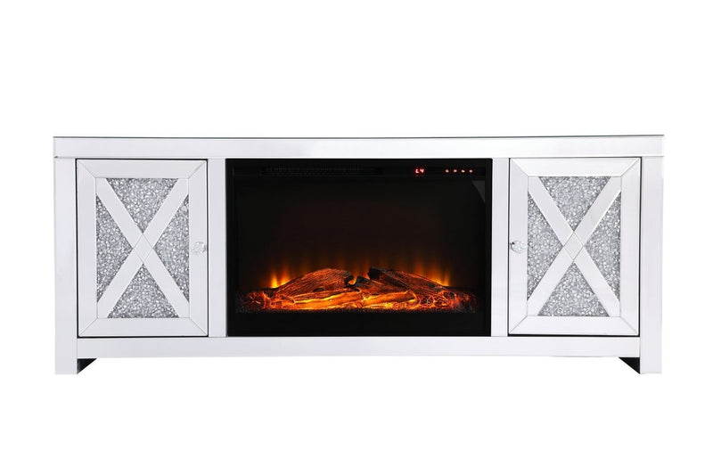 Elegant Lighting - MF9903-F1 - TV Stand With Log Insert Fireplace - Modern - Clear