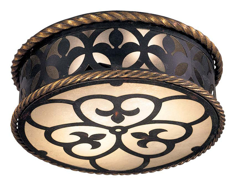 Metropolitan - N6109-20 - Two Light Flush Mount - Montparnasse - French Coal W/ Gold Leaf Highl