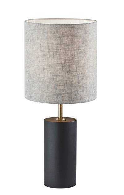 Adesso Home - 1507-01 - Table Lamp - Dean - Black Poplar Wood W. Antique Brass Accent