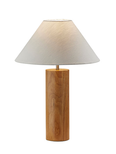 Adesso Home - 1509-12 - Table Lamp - Martin - Natural Oak Wood W. Antique Brass Accent