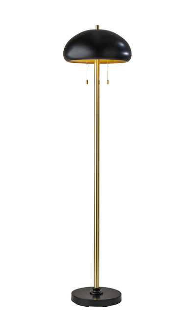 Adesso Home - 1563-21 - Two Light Floor Lamp - Cap - Black & Antique Brass