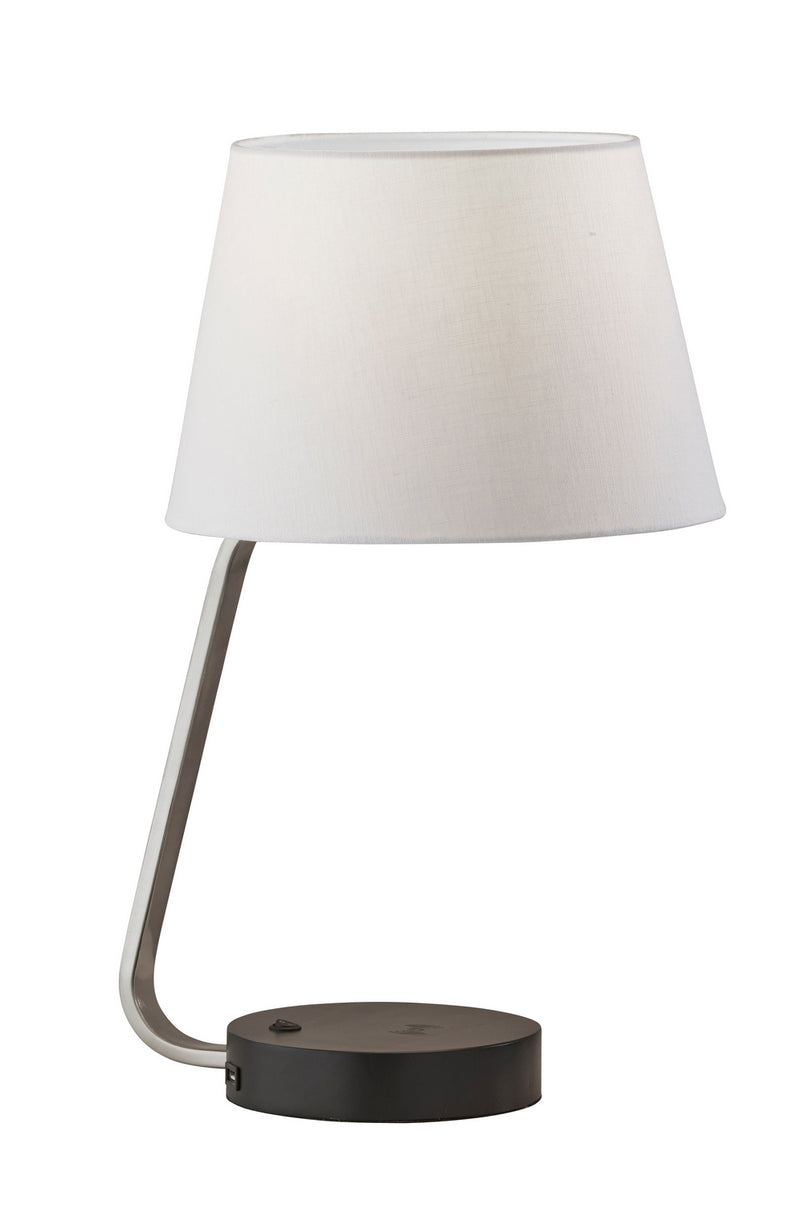 Adesso Home - 3015-22 - Table Lamp - Louie - Brushed Steel W. Black Rubberwood Base