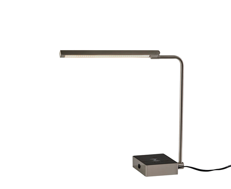 Adesso Home - 3039-22 - LED Desk Lamp - Sawyer - Brushed Steel W. Black Leather