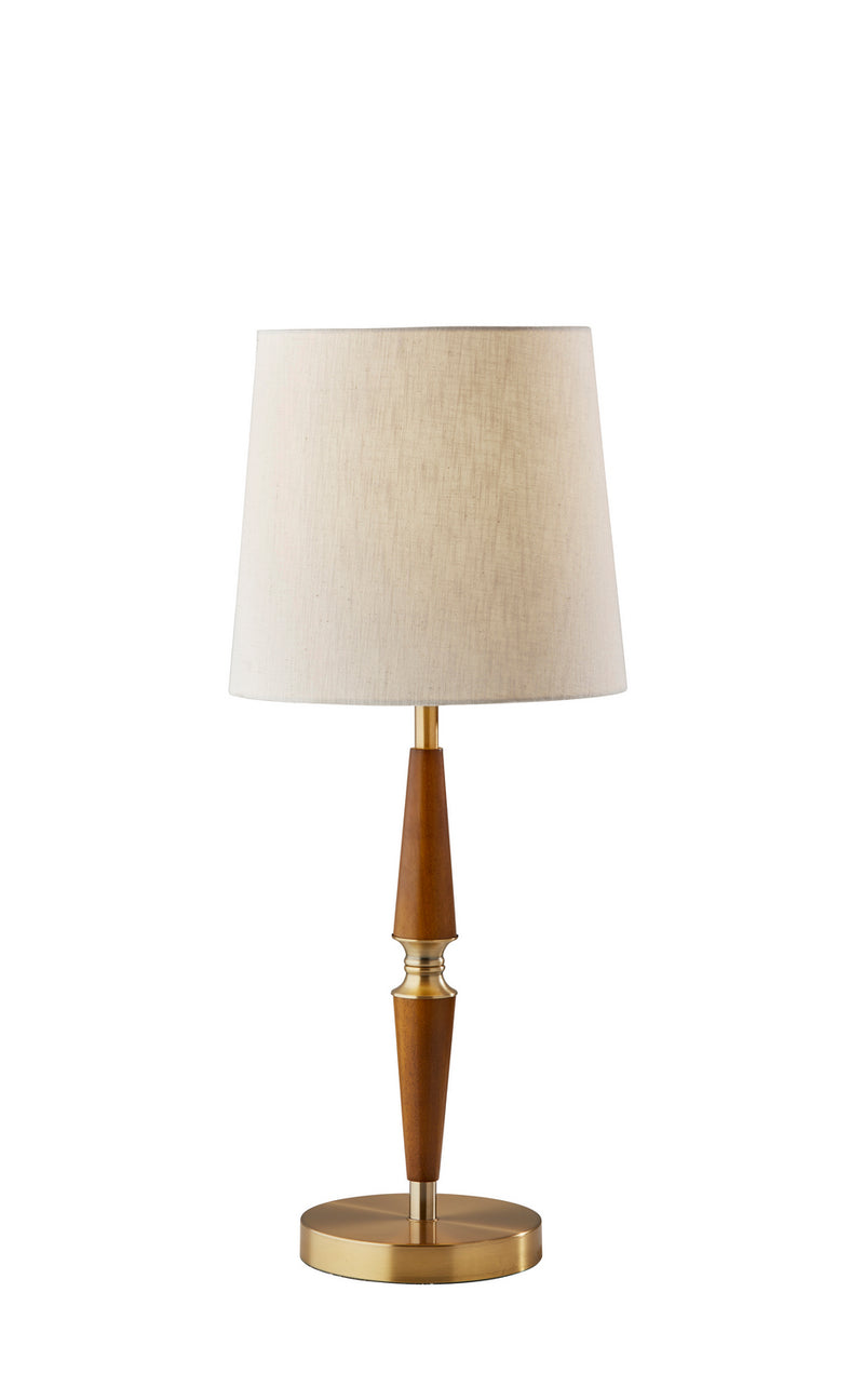 Adesso Home - 3153-15 - Table Lamp - Weston - Walnut Rubberwood W. Antique Brass Accents