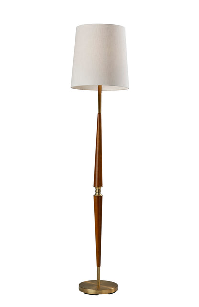 Adesso Home - 3154-15 - Floor Lamp - Weston - Walnut Rubberwood W. Antique Brass Accents