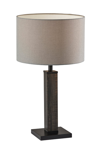 Adesso Home - 3497-01 - Table Lamp - Kona - Mdf W. Black Washed Wood Pvc Veneer & Black Metal Accents