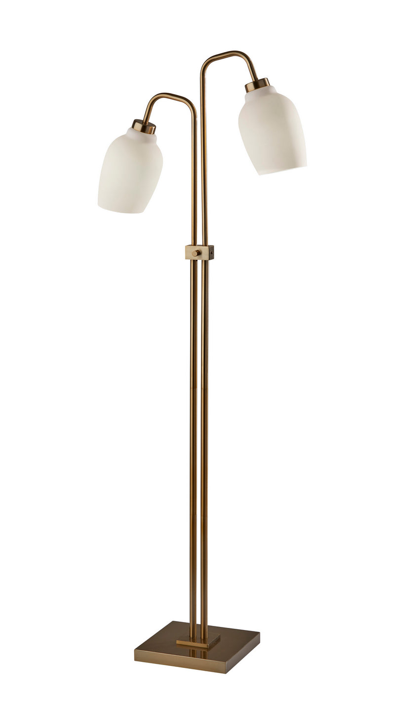 Adesso Home - 3547-21 - Two Light Floor Lamp - Clara - Antique Brass
